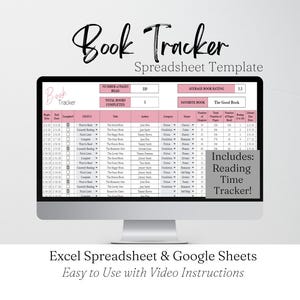 Book Tracker-dagboek, Book Tracker Excel, leesplanner, Book Tracker-dagboek, Digital Book Tracker-spreadsheet, Excel-spreadsheet voor boeken