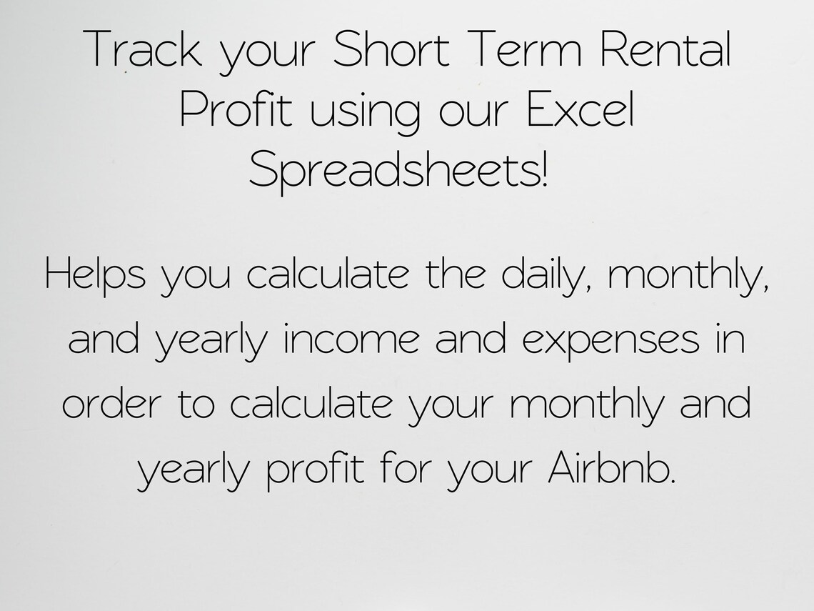 Profit Calculator for Short Term Rental Property ROI Etsy