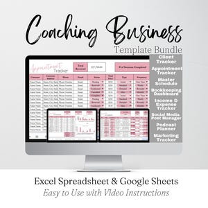 Coaching Business Template, Coaching Bundle, Coaching Planner Toolkit, Coaching Google Sheets Spreadsheet Template, Coaching Tools Excel