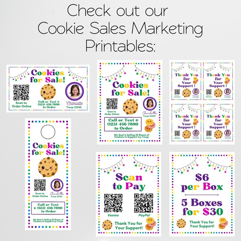 Cookie Order Form Template with QR Code, Printable Order Form 2026, Editable Google Sheet, Girl Troop Cookie Sales Forms Excel, Fundraiser image 9