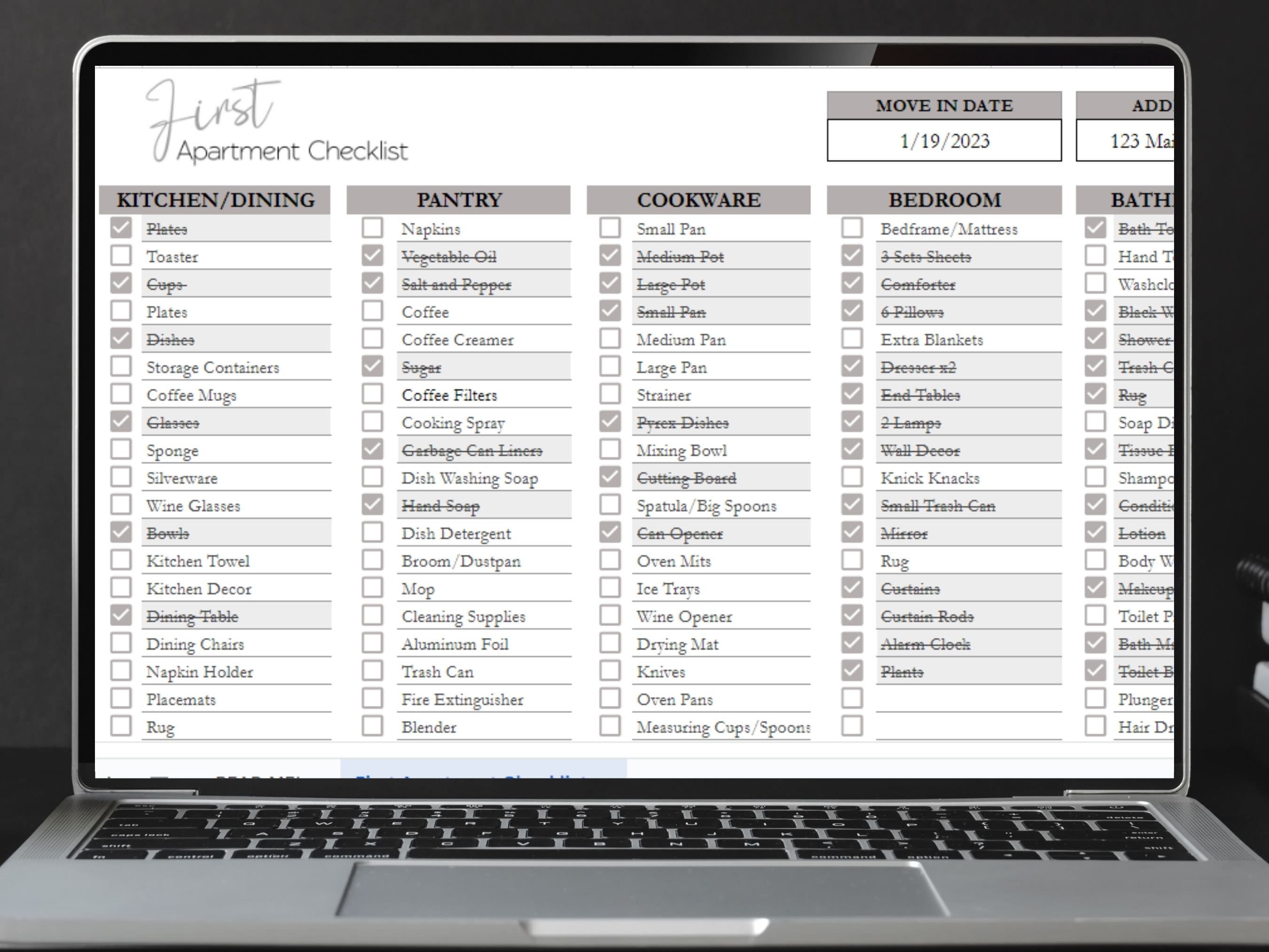 New Apartment Checklist Planner Template Excel Spreadsheet Etsy New Apartment Checklist Planner Template Excel Spreadsheet Etsy