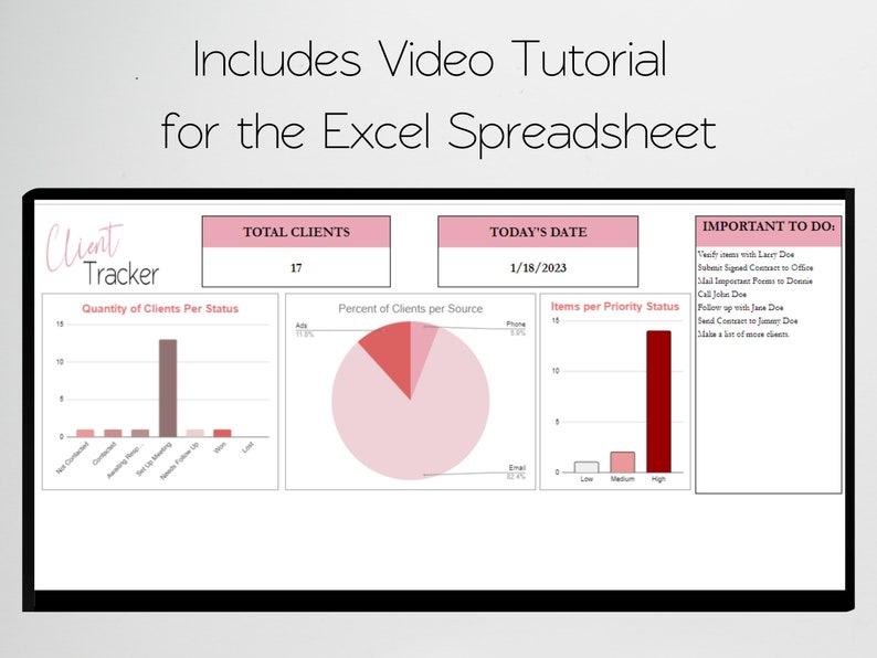 Client Tracker Excel, Client Tracker Google Sheets, Client Tracker ...