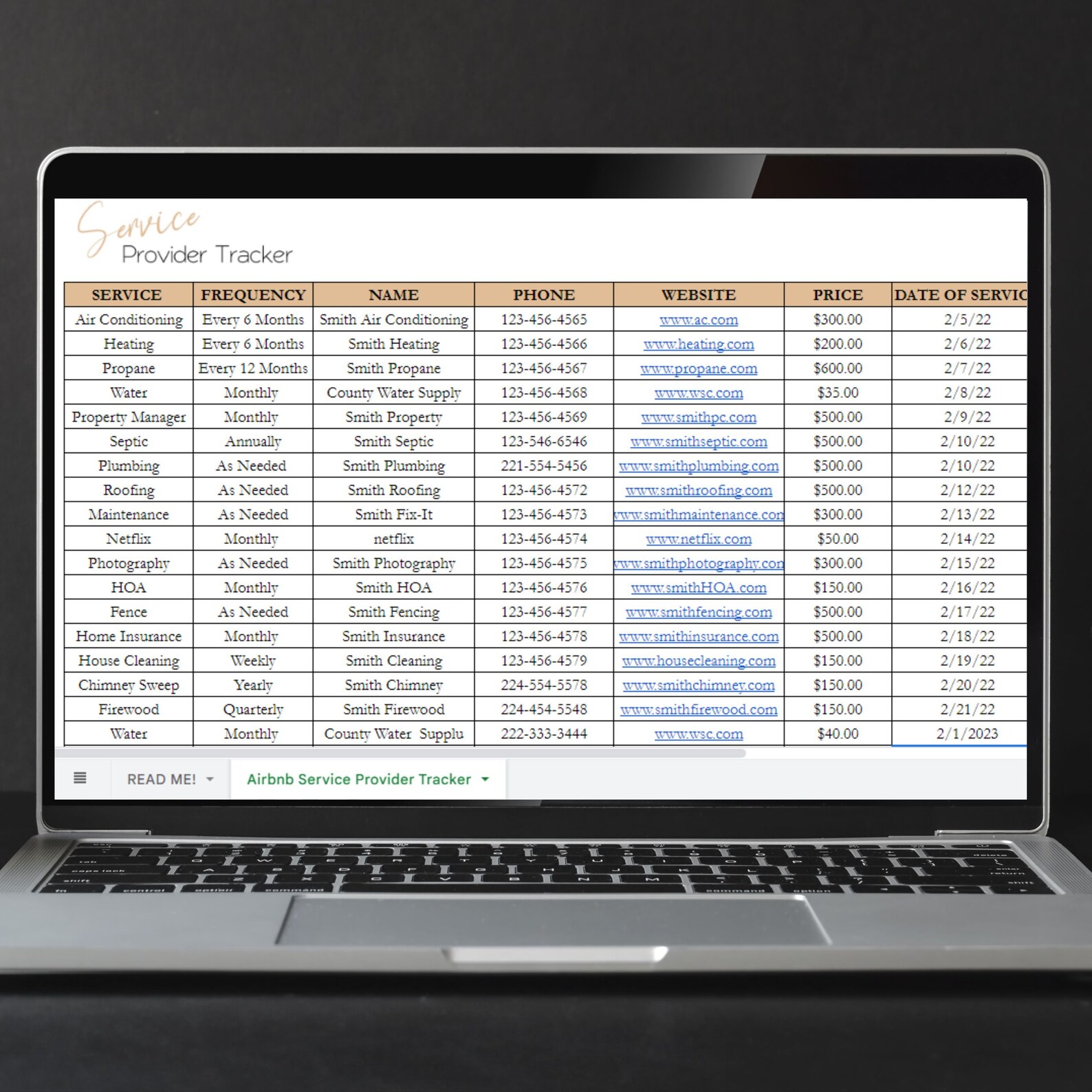 Vendor List, Service Provider Tracker, Rental Property Maintenance ...