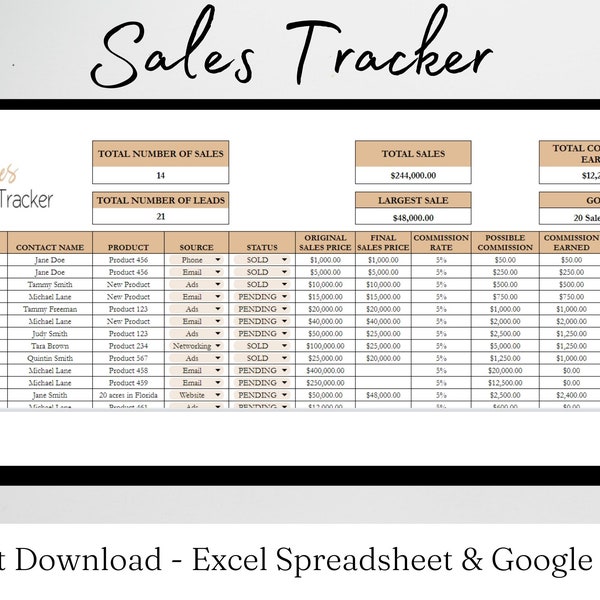 Hoja de Google de seguimiento de ventas, Excel de seguimiento de ventas, seguimiento de objetivos de ventas, panel de ventas, plantilla de seguimiento de ventas, hojas de Google de seguimiento de ventas