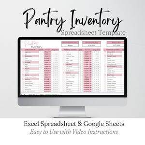 Pantry Inventory Template, Pantry List, Pantry Planner, Food Inventory List Kitchen Checklist Pantry Inventory List Food Tracker Excel Sheet
