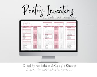Pantry Inventory Template, Pantry List, Pantry Planner, Food Inventory List Kitchen Checklist Pantry Inventory List Food Tracker Excel Sheet