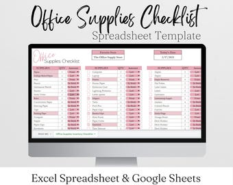Office Supplies Checklist, Business Office Supplies Checklist Template Excel Spreadsheet Office Supply List Google Sheets, Home House