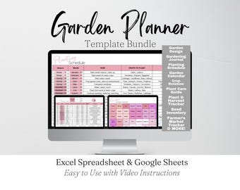 Garden Planner, Garden Spreadsheet, Garden Tracker, Planting Tracker, Gardening Journal, Editable Planner, Garden Design, Garden Log Sheet