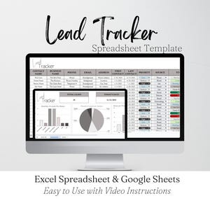Lead Tracker Excel, Lead Tracker Google Sheet, Foglio di calcolo per il monitoraggio dei lead, Gestione dei lead, Client Tracker Excel, Lead Generation Tracker