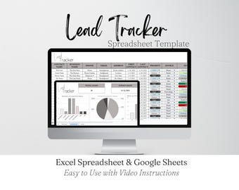 Lead Tracker Excel, Lead Tracker Google Sheet, Lead Tracking Spreadsheet, Lead Management, Client Tracker Excel, Lead Generation Tracker