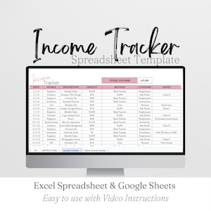 Hoja de cálculo de presupuesto para seguimiento de ingresos, seguimiento financiero, plantilla de ingresos, herramienta de presupuestación, seguimiento empresarial en Google Sheets, registro de planificación financiera