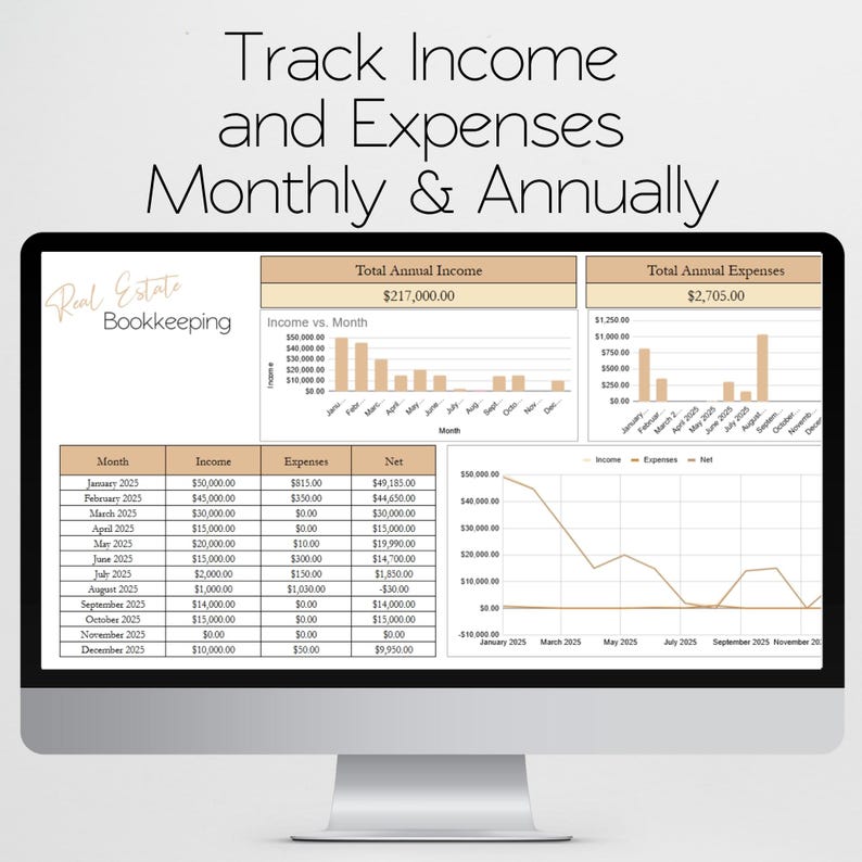 Vastgoedboekhouding, makelaarsboekhouding, inkomsten- en uitgaventracker Excel Inkomstentracker Google Spreadsheets Excel, vastgoedboekhouding afbeelding 6
