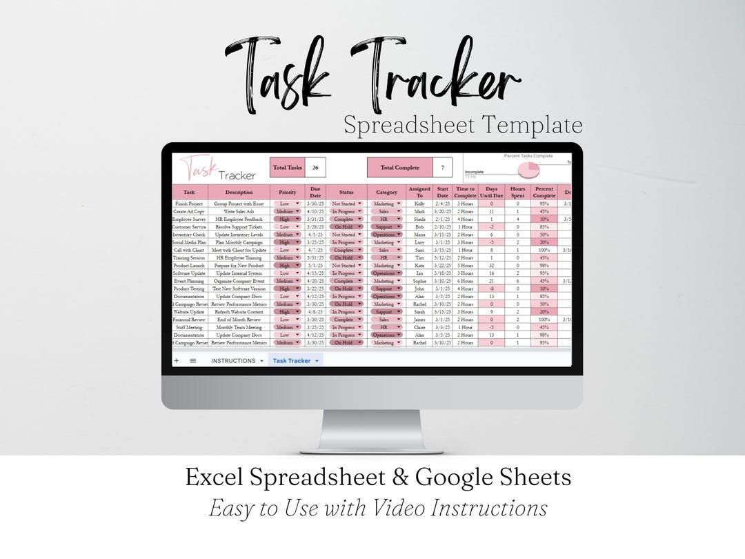 Task Tracker, Employee Task List, Time Management, Task Planner Google ...