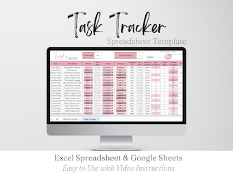 Task Tracker, Employee Task List, Time Management, Task Planner Google Sheet Spreadsheet, Work Planner, Project Planning, Team Management