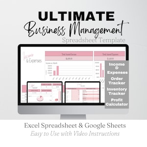 Paquete de plantillas para pequeñas empresas: Hojas de cálculo de Google, hoja de cálculo para contabilidad empresarial, Excel para gestión empresarial (inventario y seguimiento de pedidos).