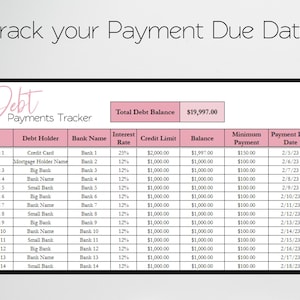 Debt Payments Tracker Excel Spreadsheet, Debt Tracker Google Sheets ...