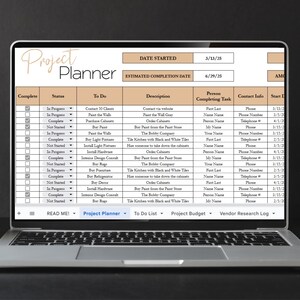 Planificador de gestión de proyectos / Seguimiento de proyectos en Google Sheets y Excel / Gestor de tareas, planificador de presupuestos, plantilla de planificación empresarial imagen 10