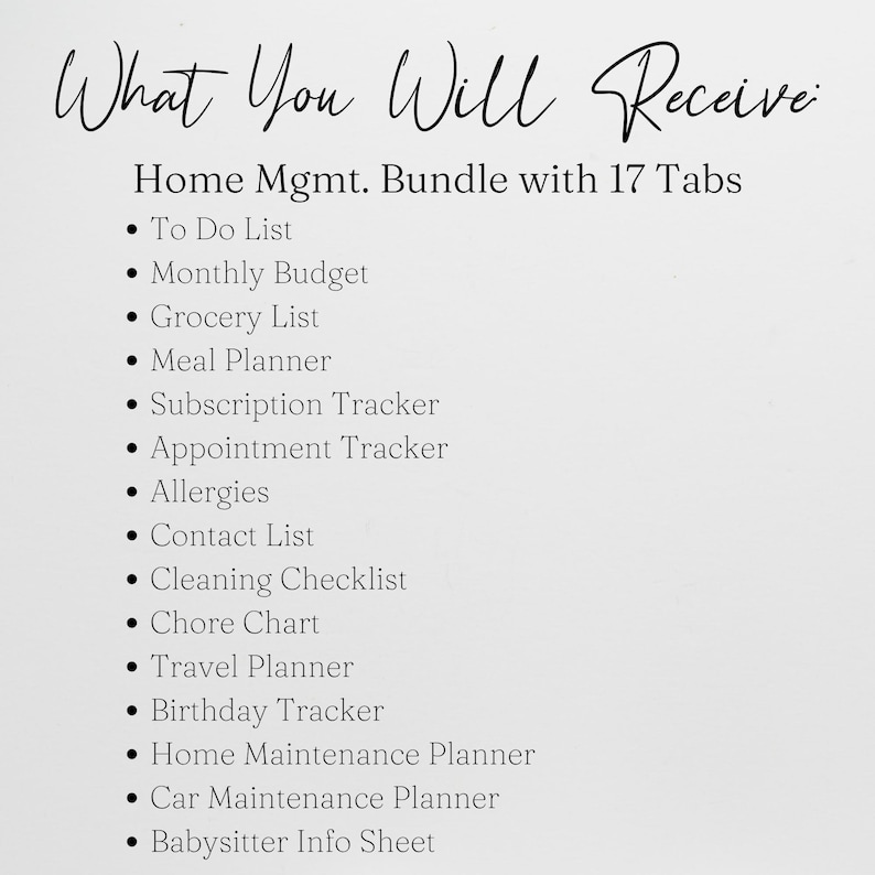 Home Management Planner Bundle, Household Planner, Family Planner, Home Organizer, Meal Planner Home Organization Mom Planner Google Sheets image 5