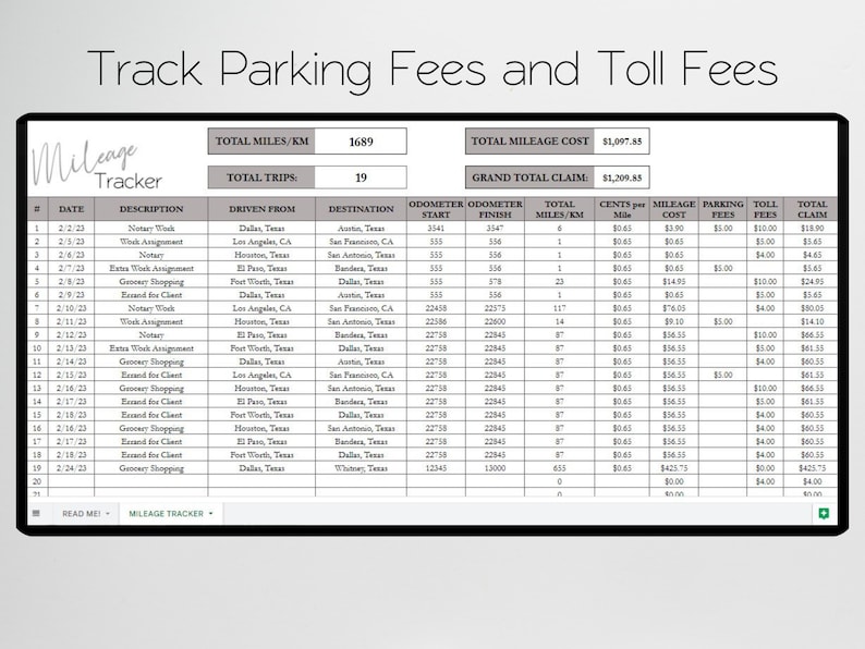 Mileage Travel Log Gas Mileage Mileage Printable Mileage - Etsy