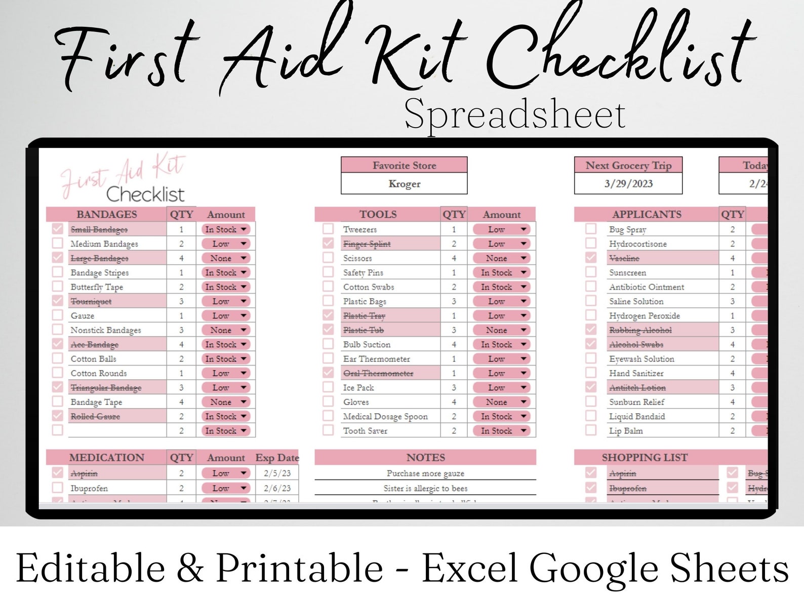 First Aid Kit Checklist First Aid Checklist First Aid Supply Etsy First Aid Kit Checklist First Aid Checklist First Aid Supply Etsy