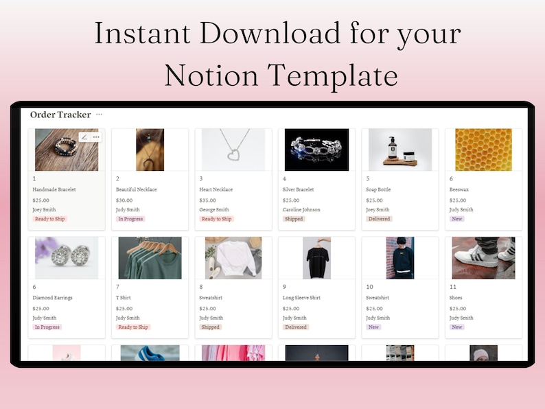 Order Tracker Notion Template Order Tracker Notion Templates, Small ...