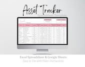 Asset Tracker Google Sheets, Small Business Property Inventory Template, Financial Tracker Depreciation Tracker Excel Spreadsheet Management