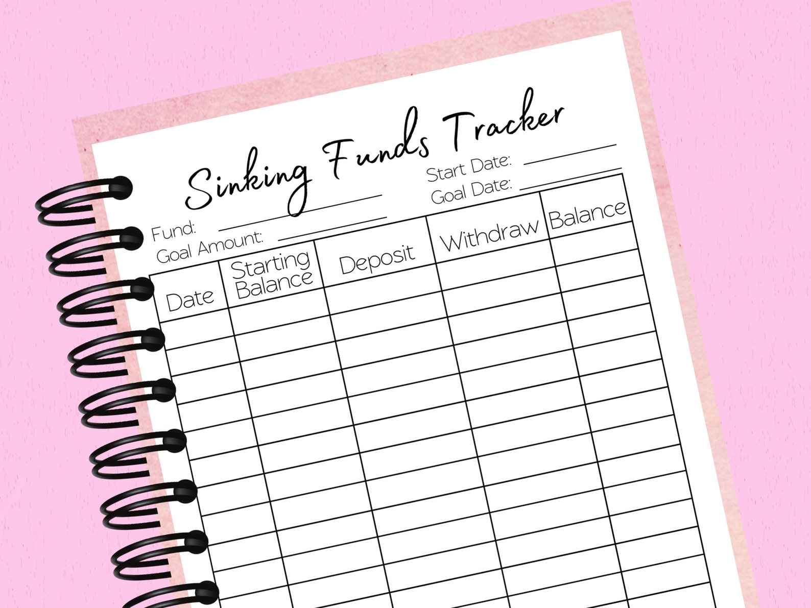 Sinking Funds Tracker Printable, Sinking Fund Printable, Sinking Fund
