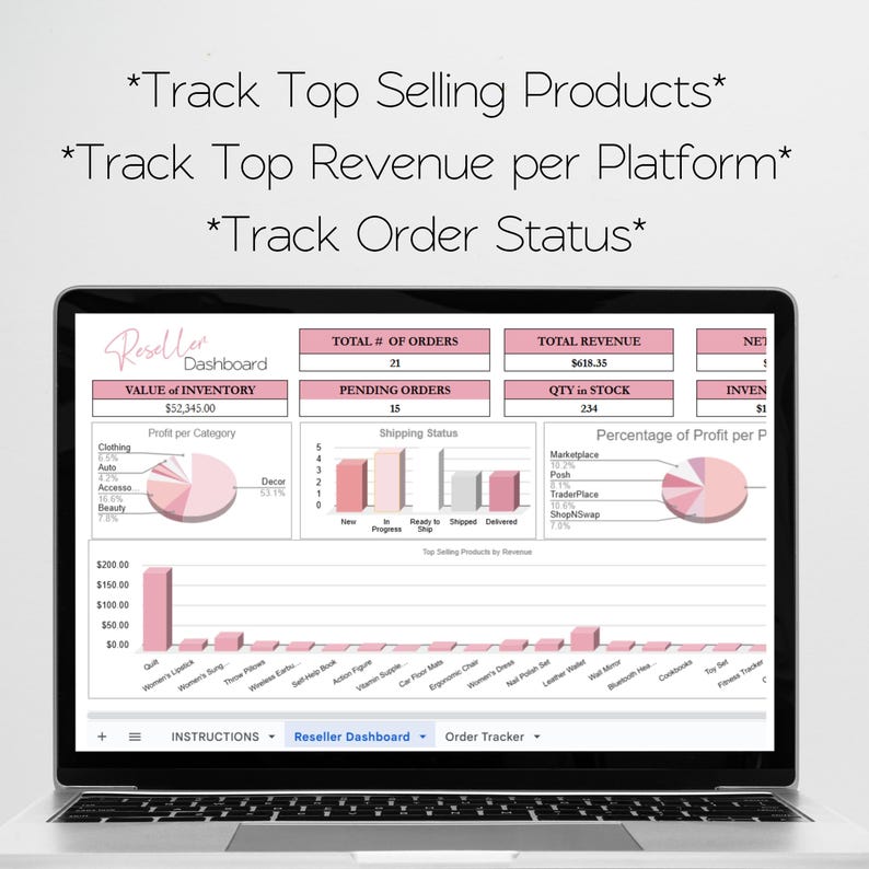 Modèle de feuille de calcul pour revendeurs, Planificateur d'activités de revente, Comptabilité des revendeurs, Gestion des stocks de produits, Outils de suivi des revendeurs image 10