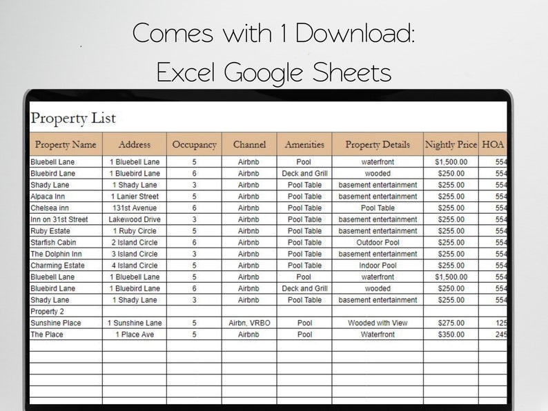 Vacation Rental Calendar Booking Calendar Availability - Etsy