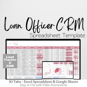 Loan Officer CRM Template Mortgage Broker Client Management Google Sheets Lead Tracker Customer Database Contacts Tracking Spreadsheet Excel