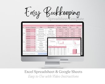 Eenvoudig boekhouden-spreadsheet, boekhoudsjabloon, boekhouden voor kleine bedrijven, Excel-boekhoudspreadsheet Boekhouding Google