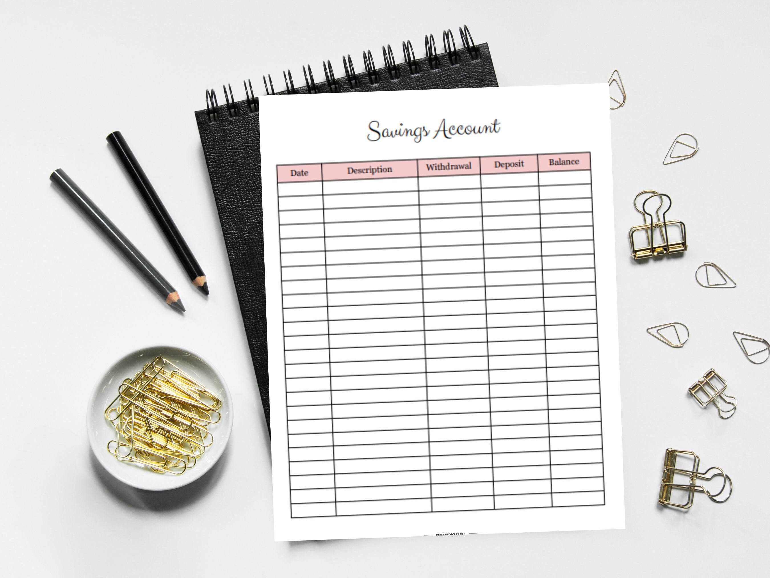 Savings Account Template Printable, Savings Account Printable, Savings ...