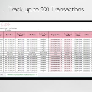 Real Estate Transaction Coordinator Checklist, Realtor Transaction Checklist, Transaction Coordinator Tracker, Coordinator Templates Log image 6