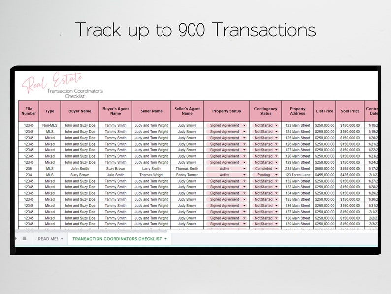 Real Estate Transaction Coordinator Checklist, Realtor Transaction Checklist, Transaction Coordinator Tracker, Coordinator Templates Log image 6