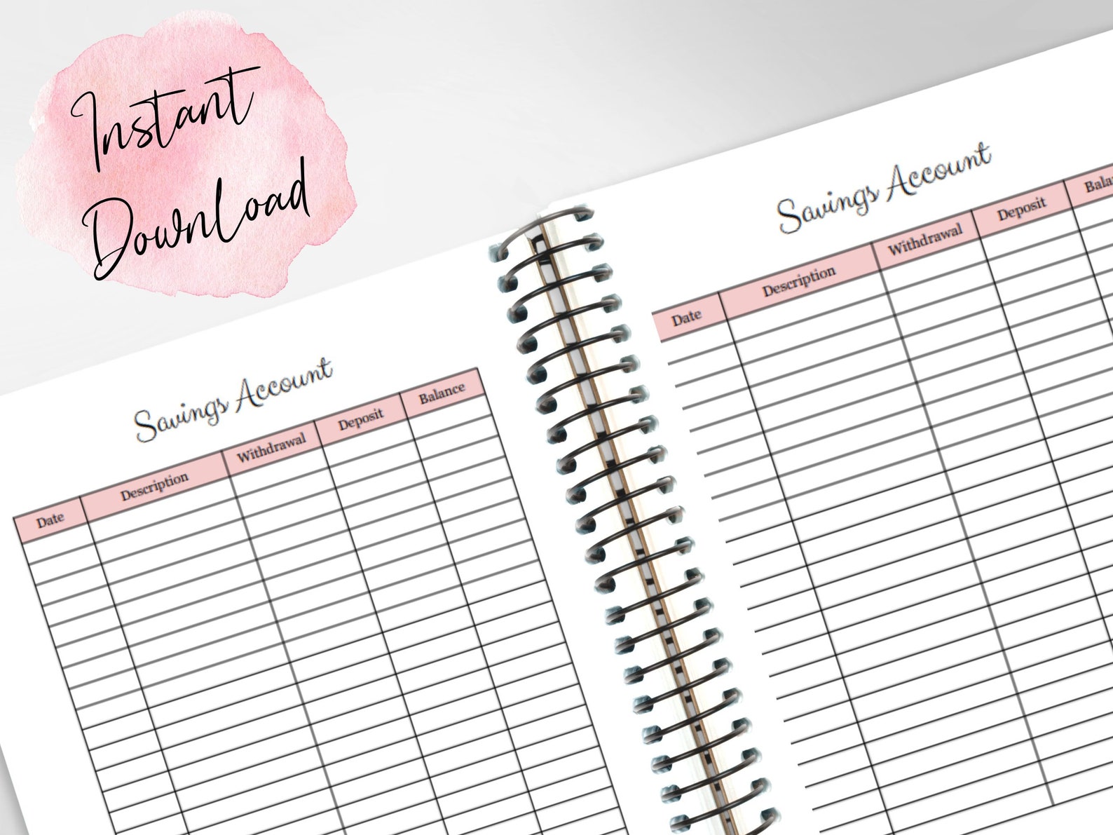 Savings Account Template Printable, Savings Account Printable, Savings ...