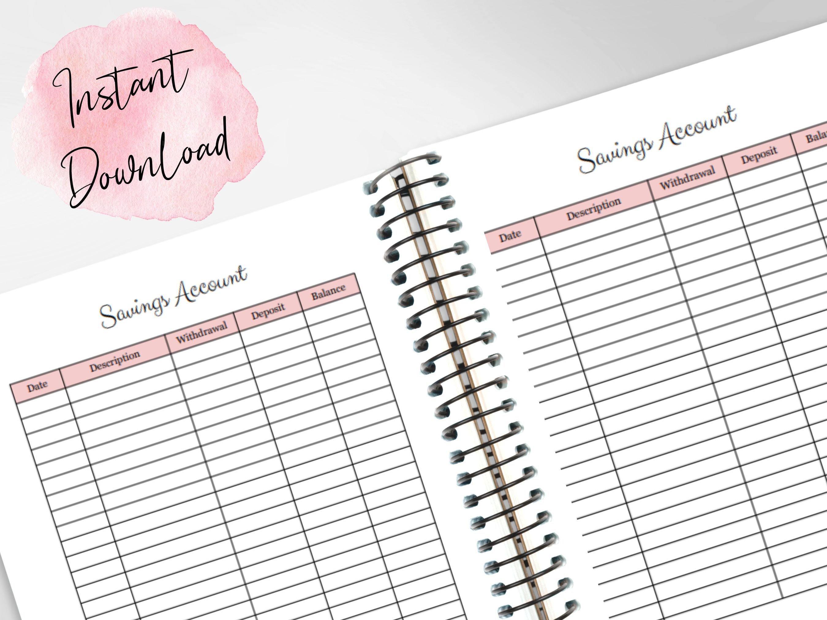 Savings Account Template Printable, Savings Account Printable, Savings ...