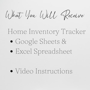 Home Inventory Template, Home Inventory Checklist, Home Inventory Spreadsheet Home Inventory tracker Personal Property Valuables Spreadsheet image 5