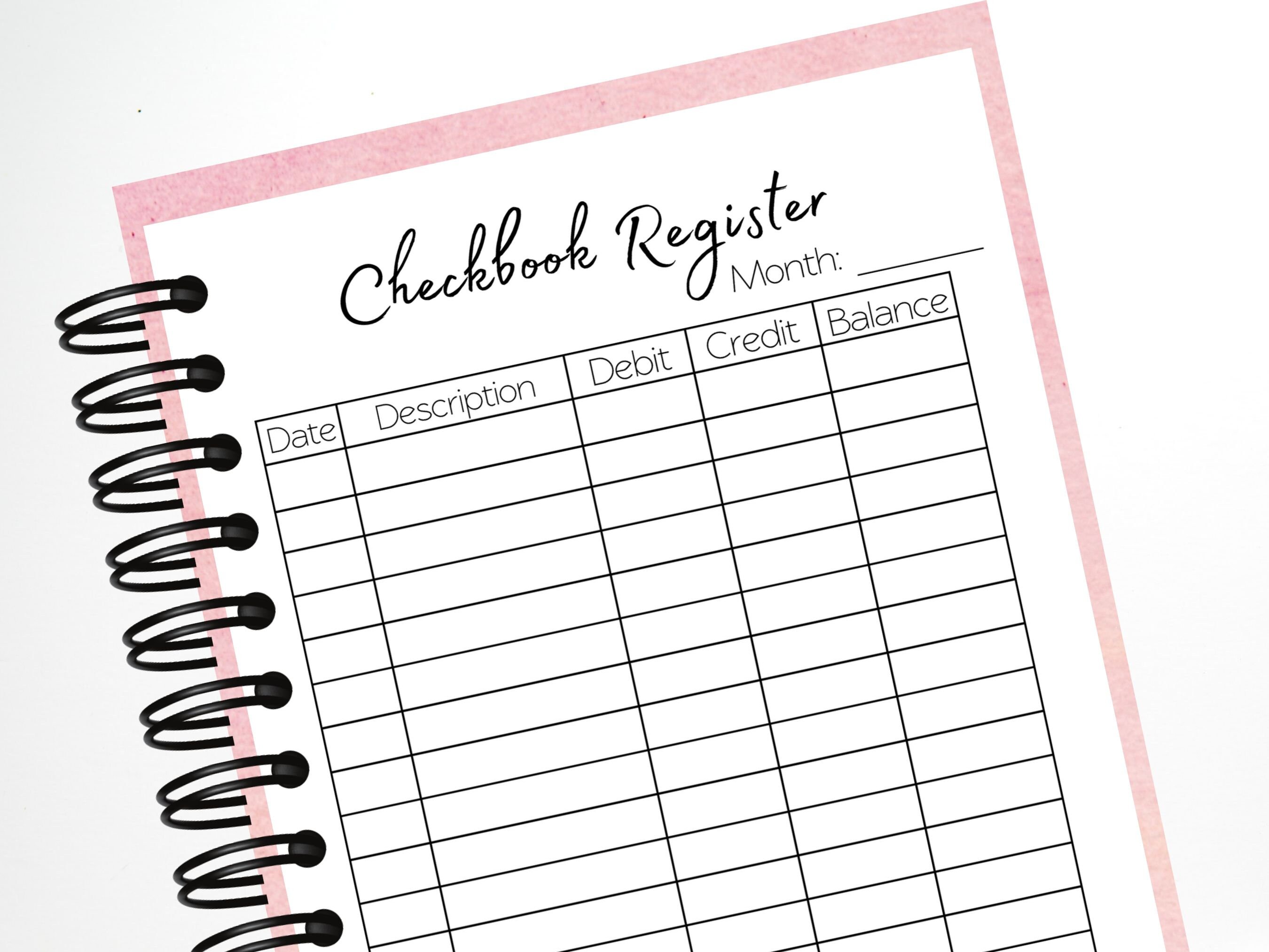 Checkbook Register Printable Check Book Register Checkbook Etsy