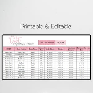 Debt Payments Tracker Excel Spreadsheet, Debt Tracker Google Sheets ...