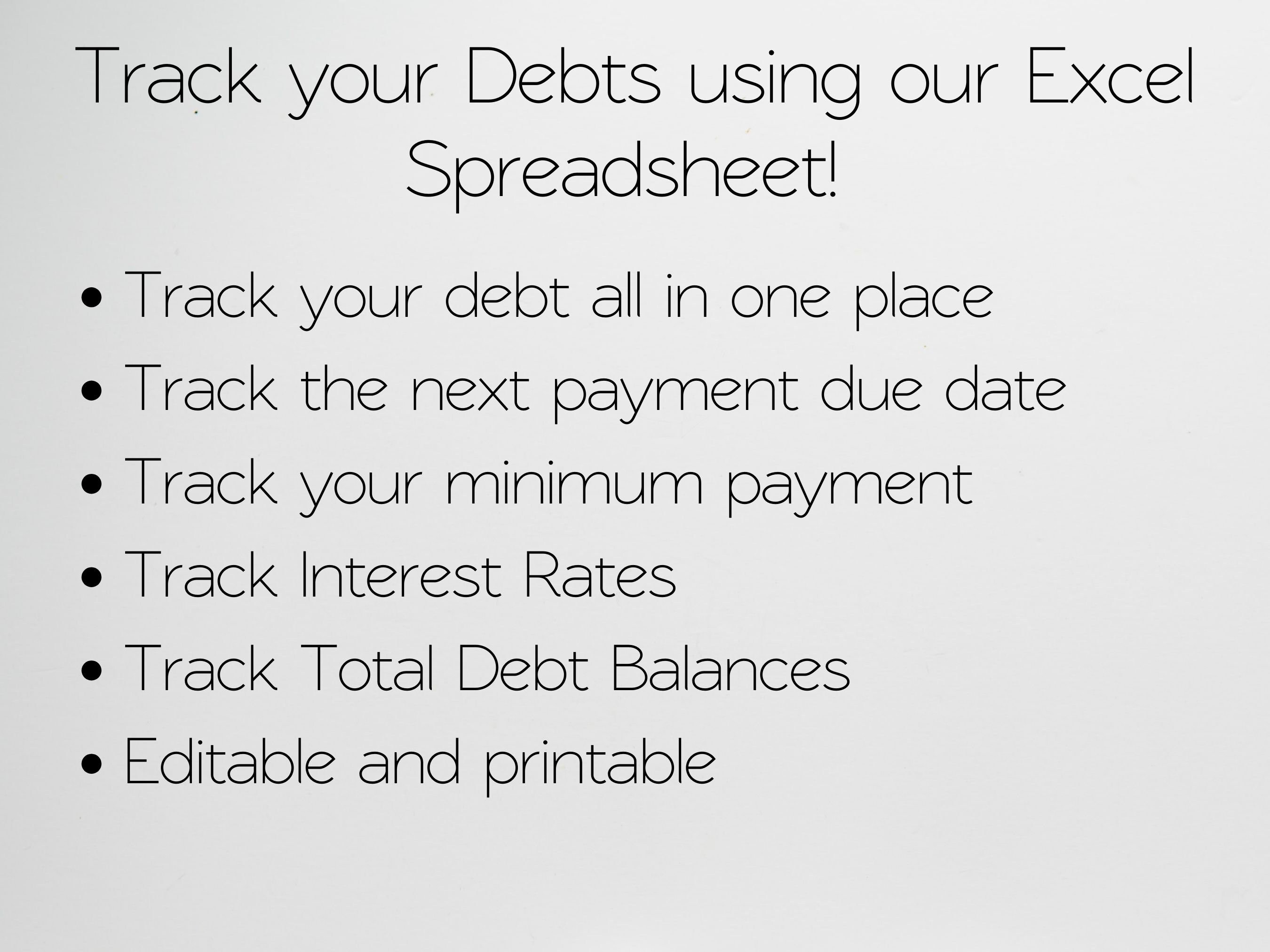 Debt Payments Tracker Excel Spreadsheet Debt Tracker Google - Etsy