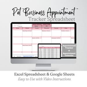 Modello di monitoraggio degli appuntamenti per attività di pet business su Google Sheets, modelli di monitoraggio degli appuntamenti per attività di toelettatura per cani, addestramento cani, cura degli animali domestici