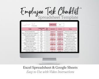 Mitarbeiter Aufgaben Checkliste, Excel To Do Liste Vorlage, Täglicher Aufgaben-Manager Google Blatt, Aktivitätstracker Digitale Checkliste Büro Organizer