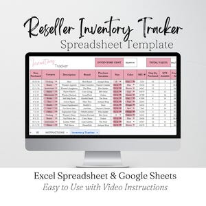 Reseller Inventory Tracker Business Spreadsheet Template, Inventory Log Google Sheets, Warehouse Management Excel, Ecommerce Product