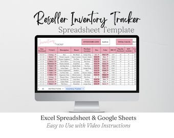 Reseller Inventory Tracker Business Spreadsheet Template, Inventory Log Google Sheets, Warehouse Management Excel, Ecommerce Product