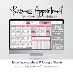 Terminplaner Vorlage, Small Business Buchungs-Tracker, Meeting-Planer, Terminplaner Google Sheets, Excel-Arbeitsblatt