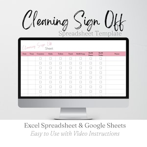 Cleaning Sign off Sheet, Bathroom Cleaning Template, Restroom Log, Cleaning Log Sheet Editable Checklist Google Sheets Printable Spreadsheet