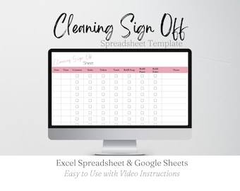Cleaning Sign off Sheet, Bathroom Cleaning Template, Restroom Log, Cleaning Log Sheet Editable Checklist Google Sheets Printable Spreadsheet
