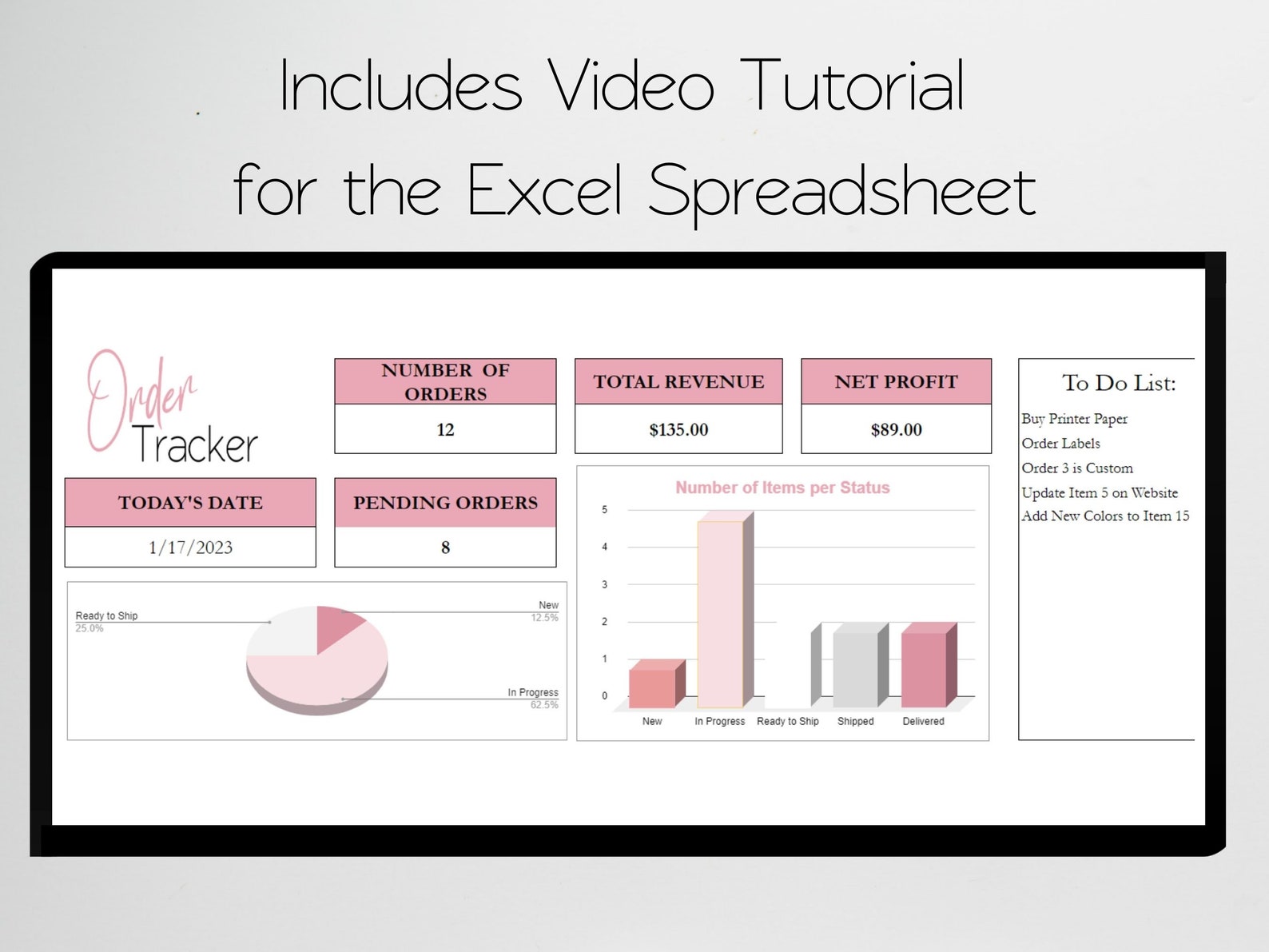 Order Tracker Google Sheets, Order Tracker Excel, Order Tracker