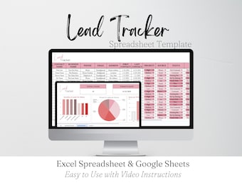 Lead Tracking Spreadsheet, Lead Tracker Google Sheet, Lead Tracker Excel, Lead Management, Client Tracker Excel, Lead Generation Tracker