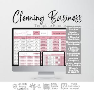 Vorlagenpaket für Reinigungsunternehmen (Google Sheets), Tabellenkalkulation zur Haushaltsreinigungsplanung, Businessplaner für Haushaltshilfen, Haushaltshilfe-Service